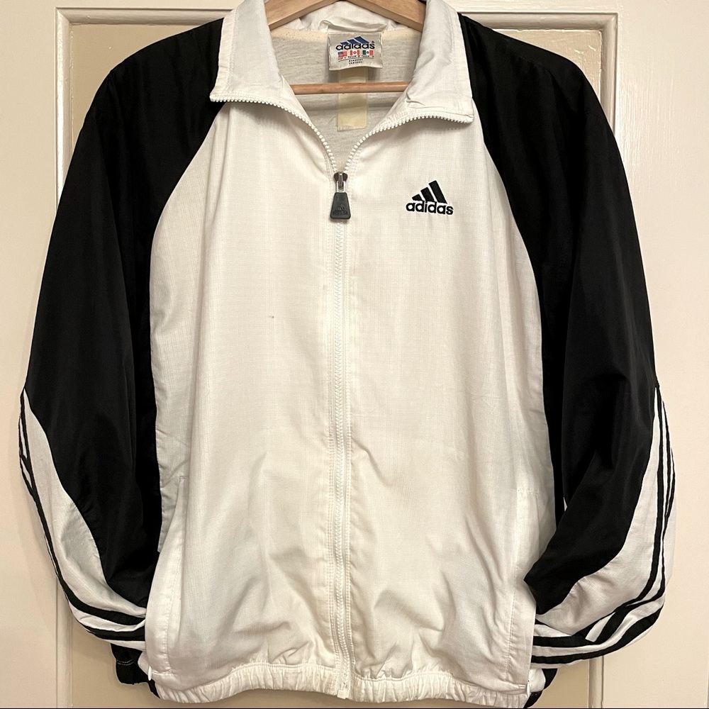 Vintage 90s Adidas Zip Up Windbreaker Jacket